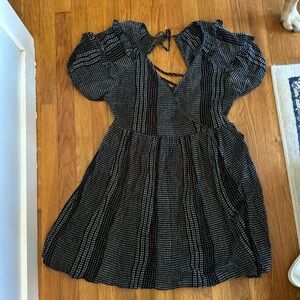 Topshop textured stitch open back dress size 10